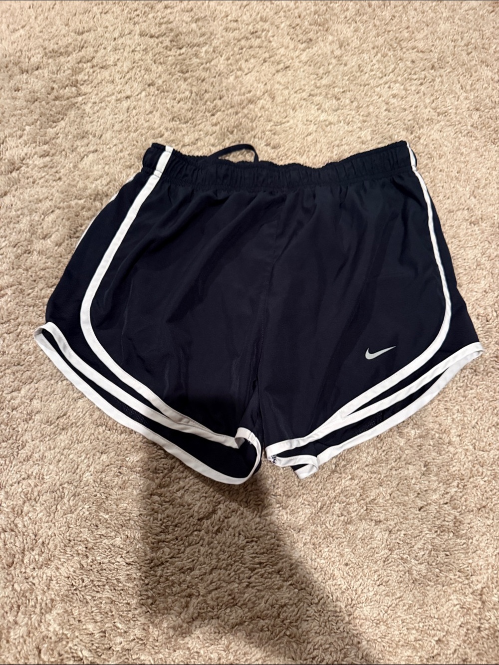 Nike Women's Navy Athletic Shorts with White Trim
